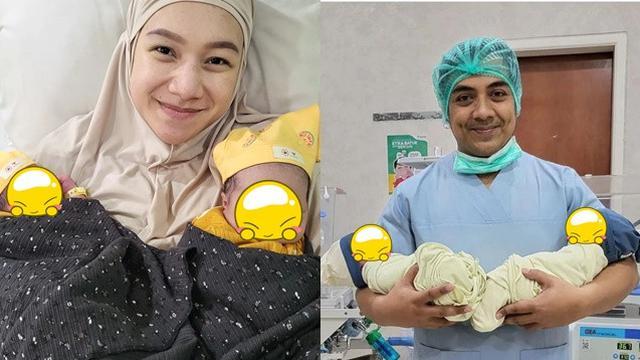 Tak Sebentar, 8 Tahun Menanti Indri Giana Istri Ustaz Riza Melahirkan Anak Kembar